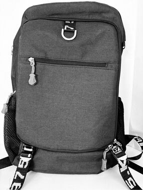 KINOUCHI Black Everyday Men's Backpack with Metal D-Ring Accent